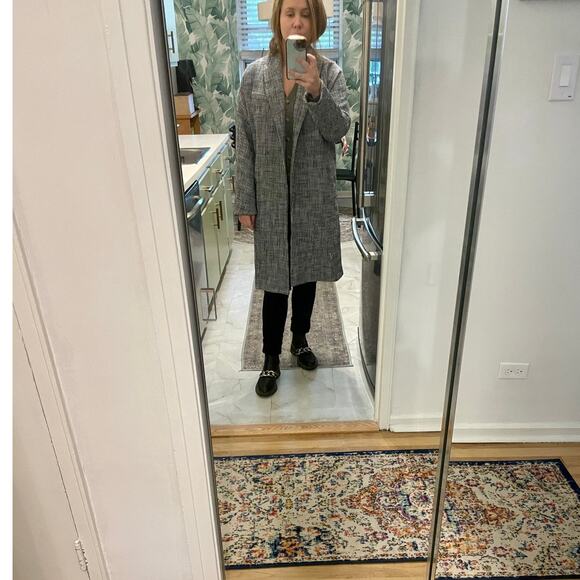 Veronica Beard Fiona Plaid Trench Dickey Blazer Coat Tweed Oversized Long sz XS - Picture 9 of 16